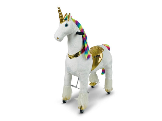 Unicorn Pet-ride Goud met rainbow-manen