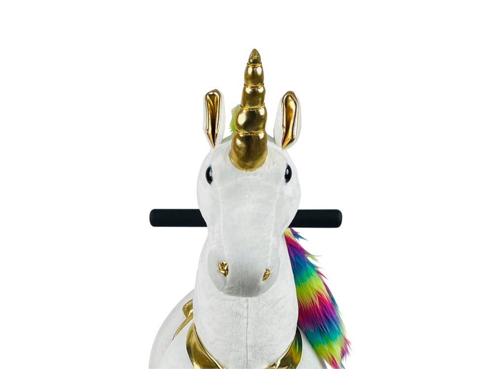 Unicorn Pet-ride Goud met rainbow-manen