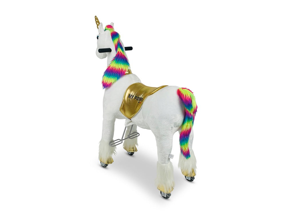 Unicorn Pet-ride Goud met rainbow-manen