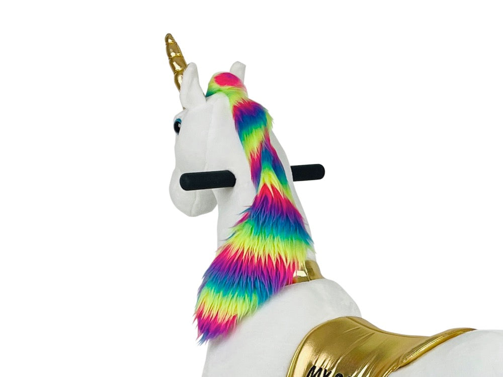 Unicorn Pet-ride Goud met rainbow-manen